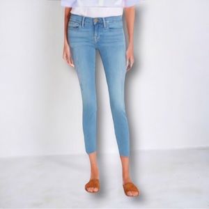 FRAME Denim le Skinny de Jeanne Raw Step Hem Light Distressing Size 30
